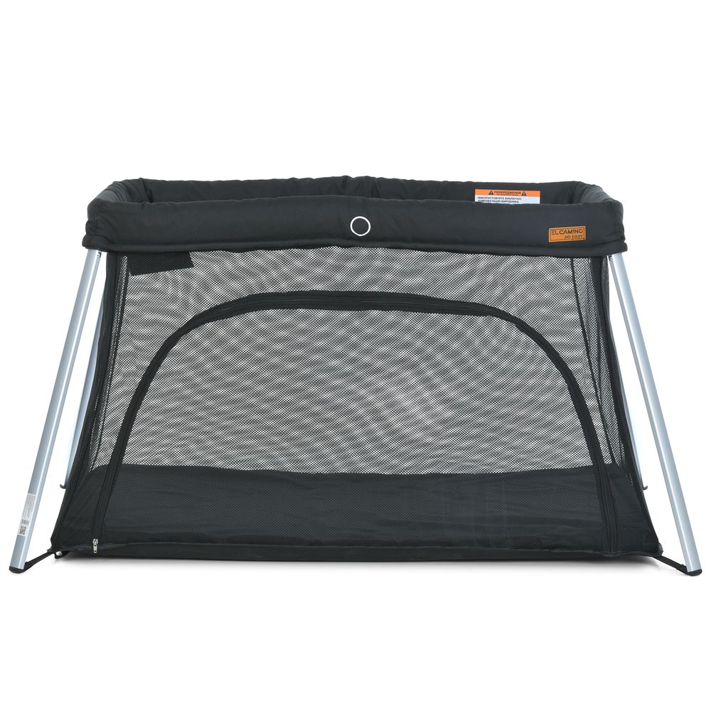 El Camino SO EASY ME 1194 - кроватка-манеж, прямоугольный, 2-х уровневый, вход-молния • Black