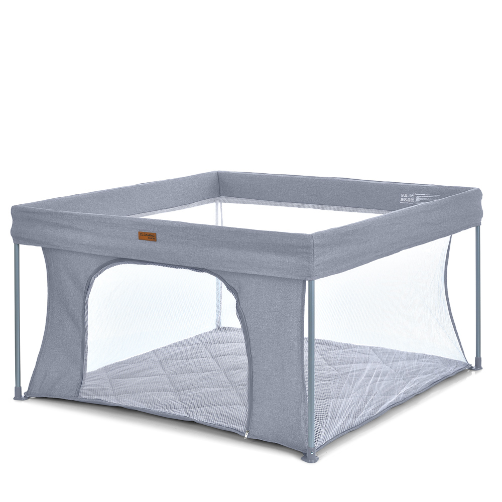 El Camino SWIFT 4 ME 1196 - детский манеж, квадратный, откидной бортик • Grey