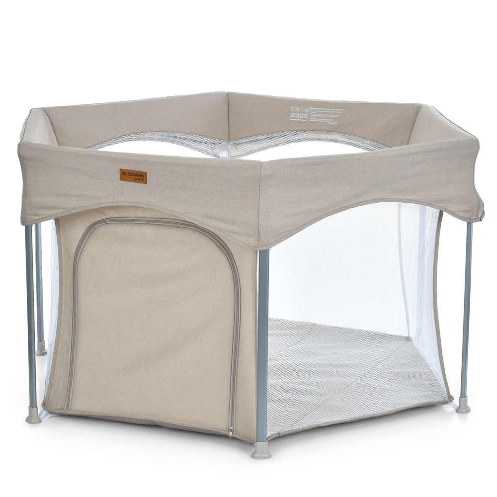 El Camino SWIFT 6 ME 1195 - детский манеж, шестиугольный, откидной бортик • Beige