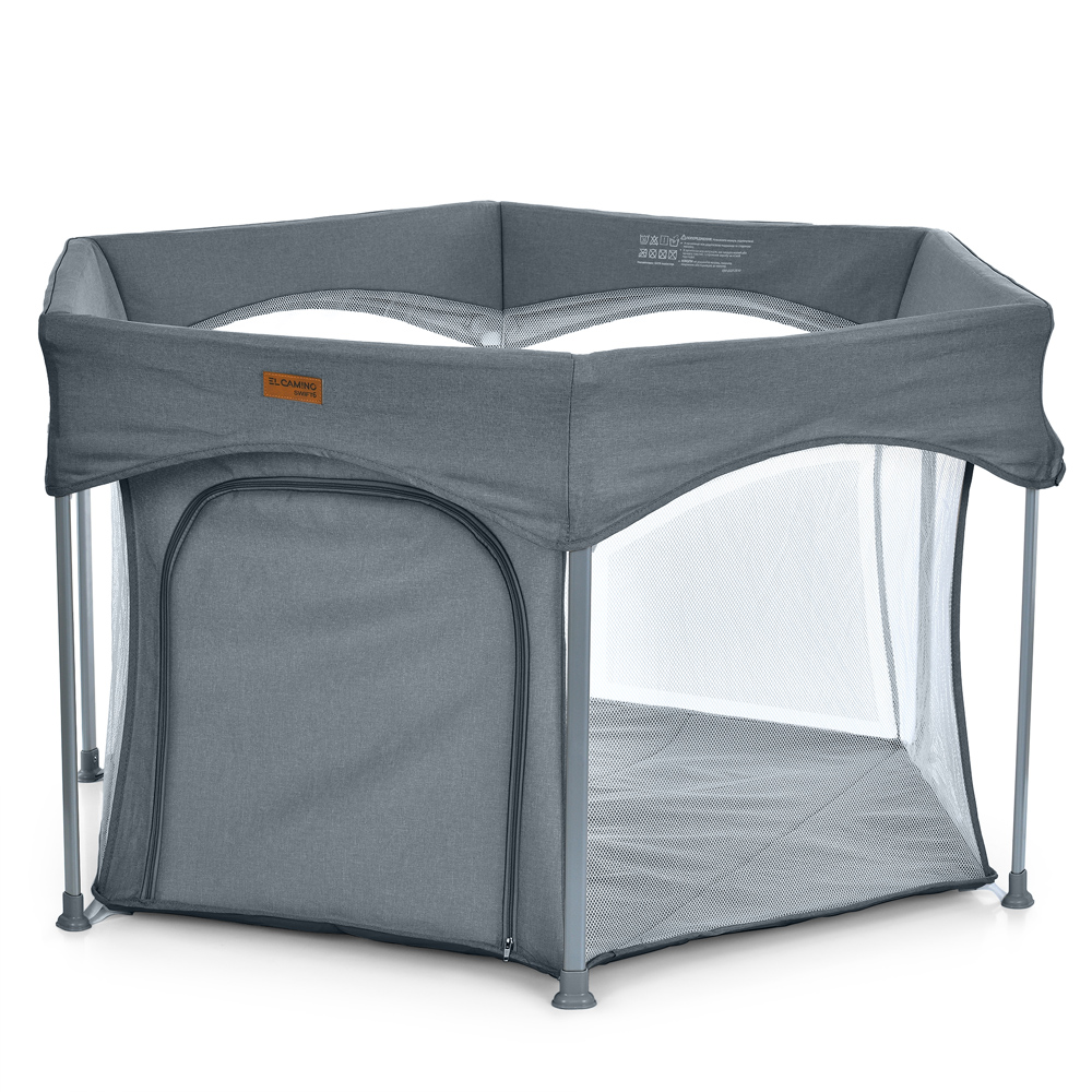 El Camino SWIFT 6 ME 1195 - детский манеж, шестиугольный, откидной бортик • Dark Gray