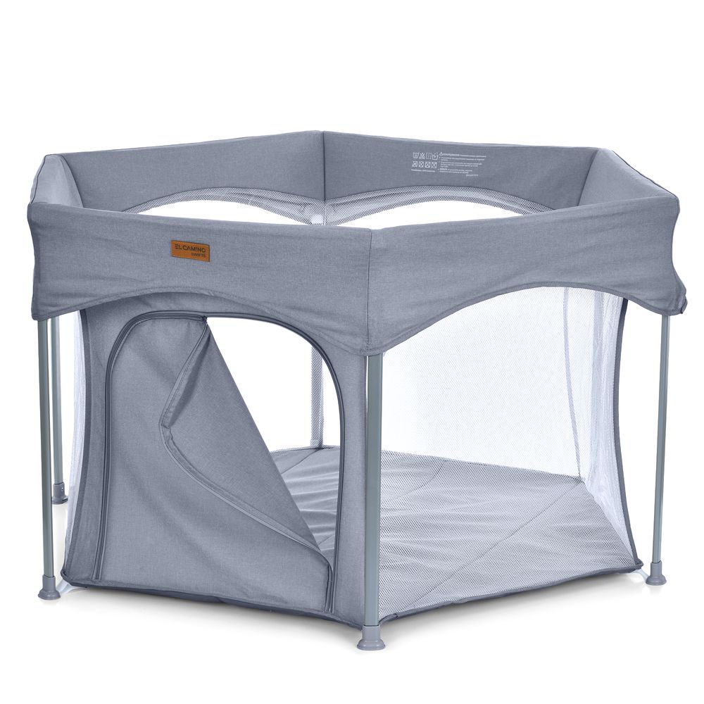 El Camino SWIFT 6 ME 1195 - детский манеж, шестиугольный, откидной бортик • Gray
