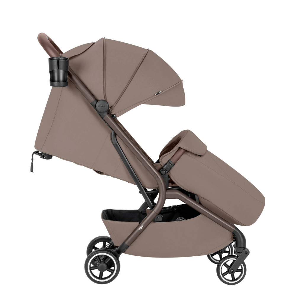 Carrello Magia 2025 CRL-5555 - легкий прогулянковий візок Каррелло Магія, прогулянкова коляска для подорожей, розмір ручної поклажі, компактне складання • Cocoa Beige