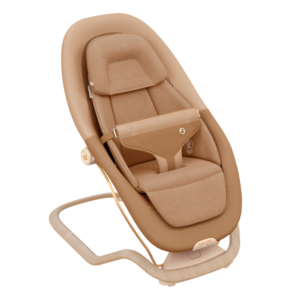 Maxi-Cosi Dove Pro - лёгкое и компактное кресло-качалка для новорождённого с игрушками • Elegance Bronze