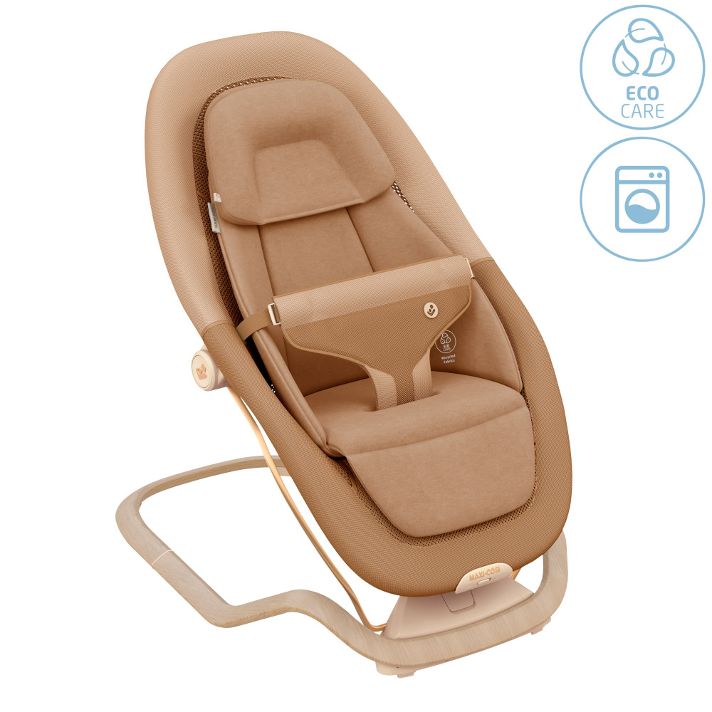 Maxi-Cosi Dove Pro - лёгкое и компактное кресло-качалка для новорождённого с игрушками • Elegance Bronze