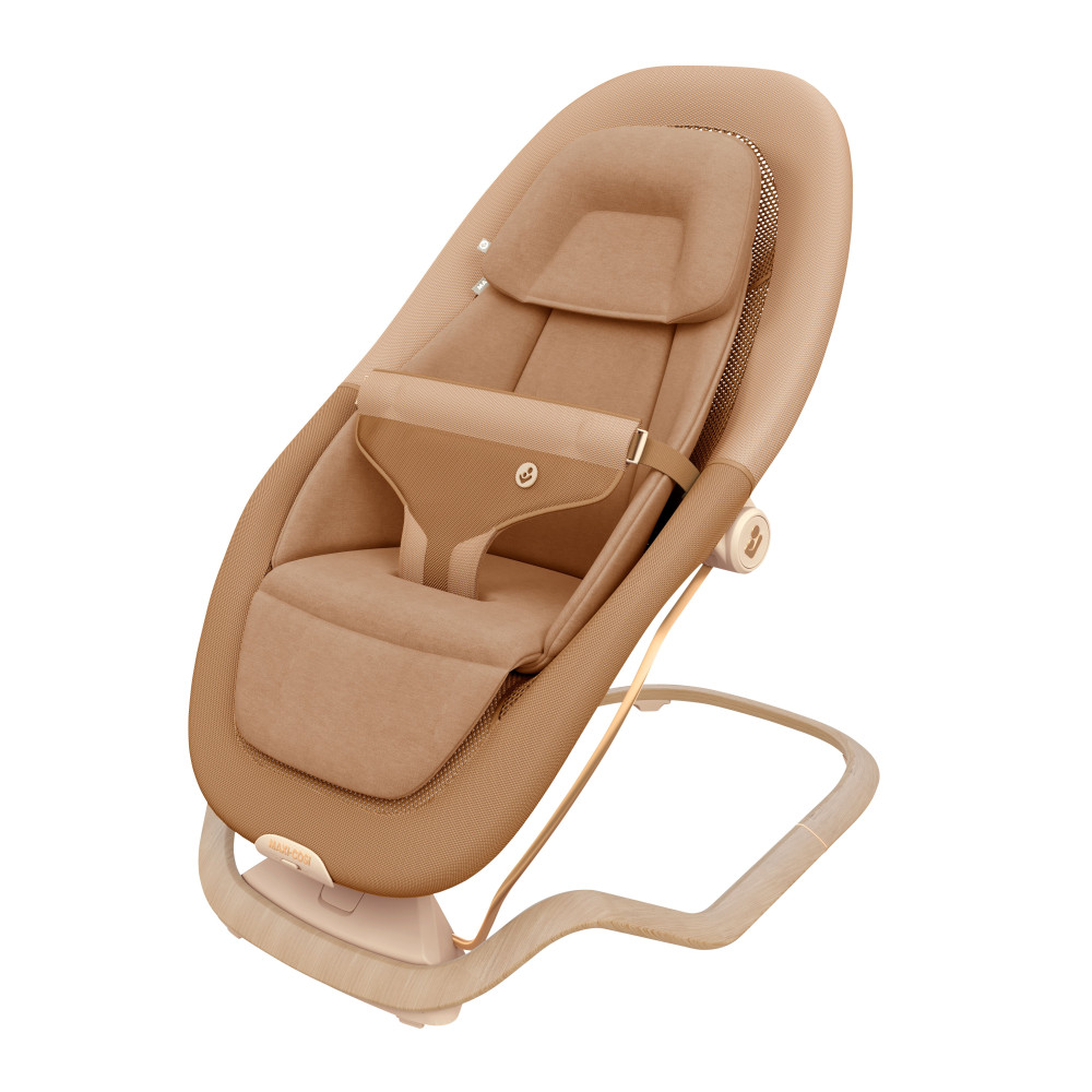 Maxi-Cosi Dove Pro - лёгкое и компактное кресло-качалка для новорождённого с игрушками • Elegance Bronze