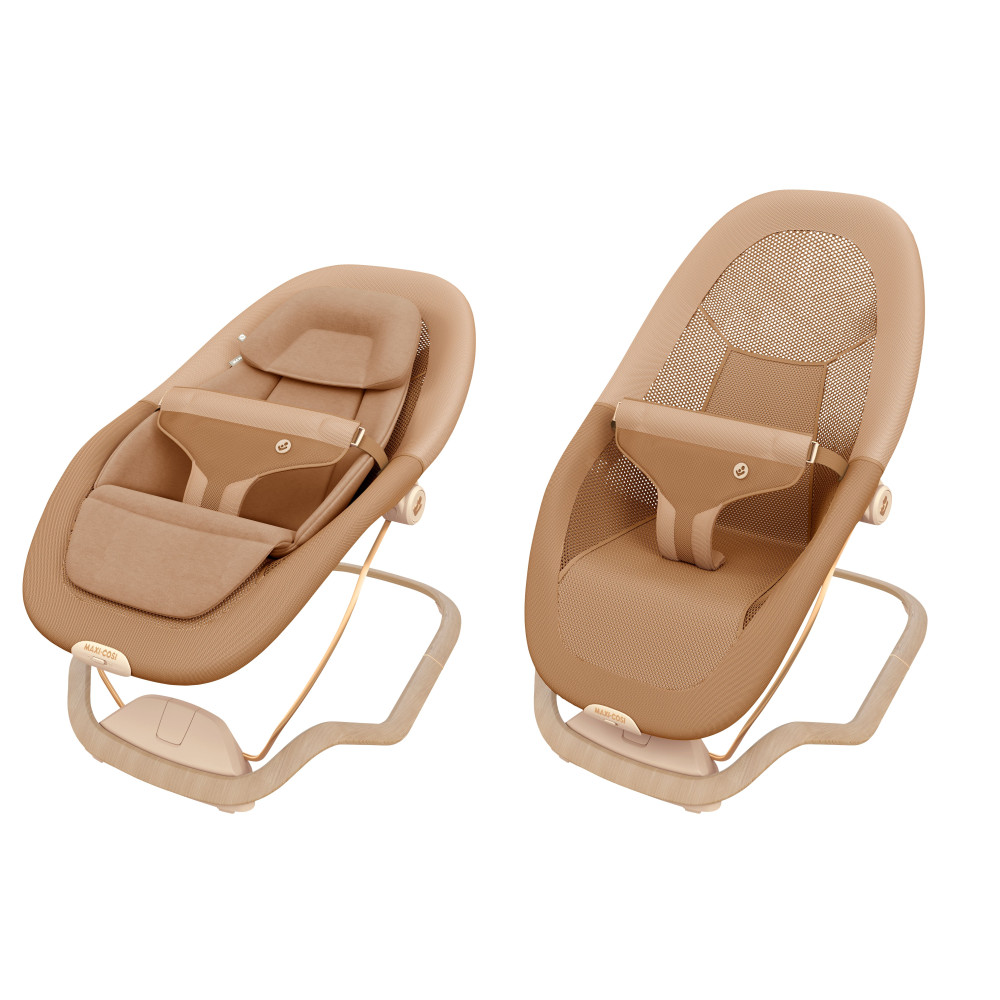 Maxi-Cosi Dove Pro - лёгкое и компактное кресло-качалка для новорождённого с игрушками • Elegance Bronze