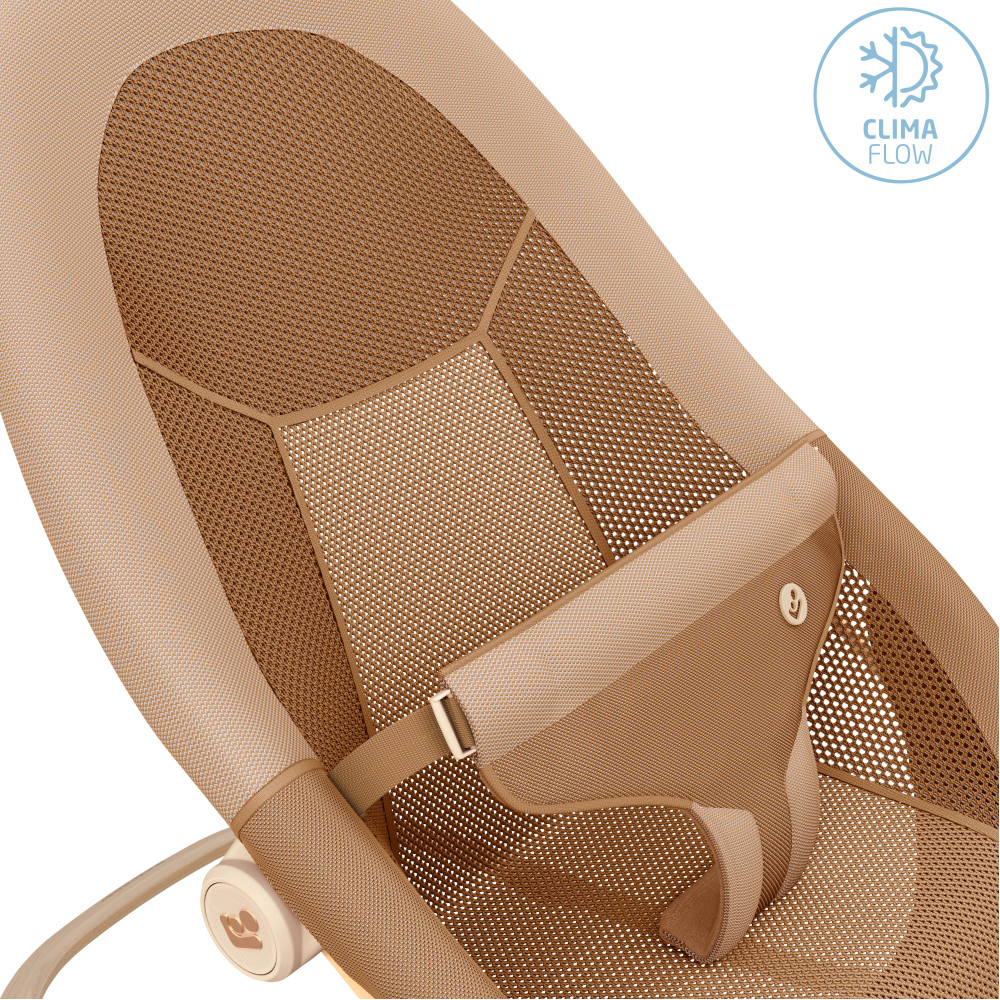 Maxi-Cosi Dove Pro - лёгкое и компактное кресло-качалка для новорождённого с игрушками • Elegance Bronze