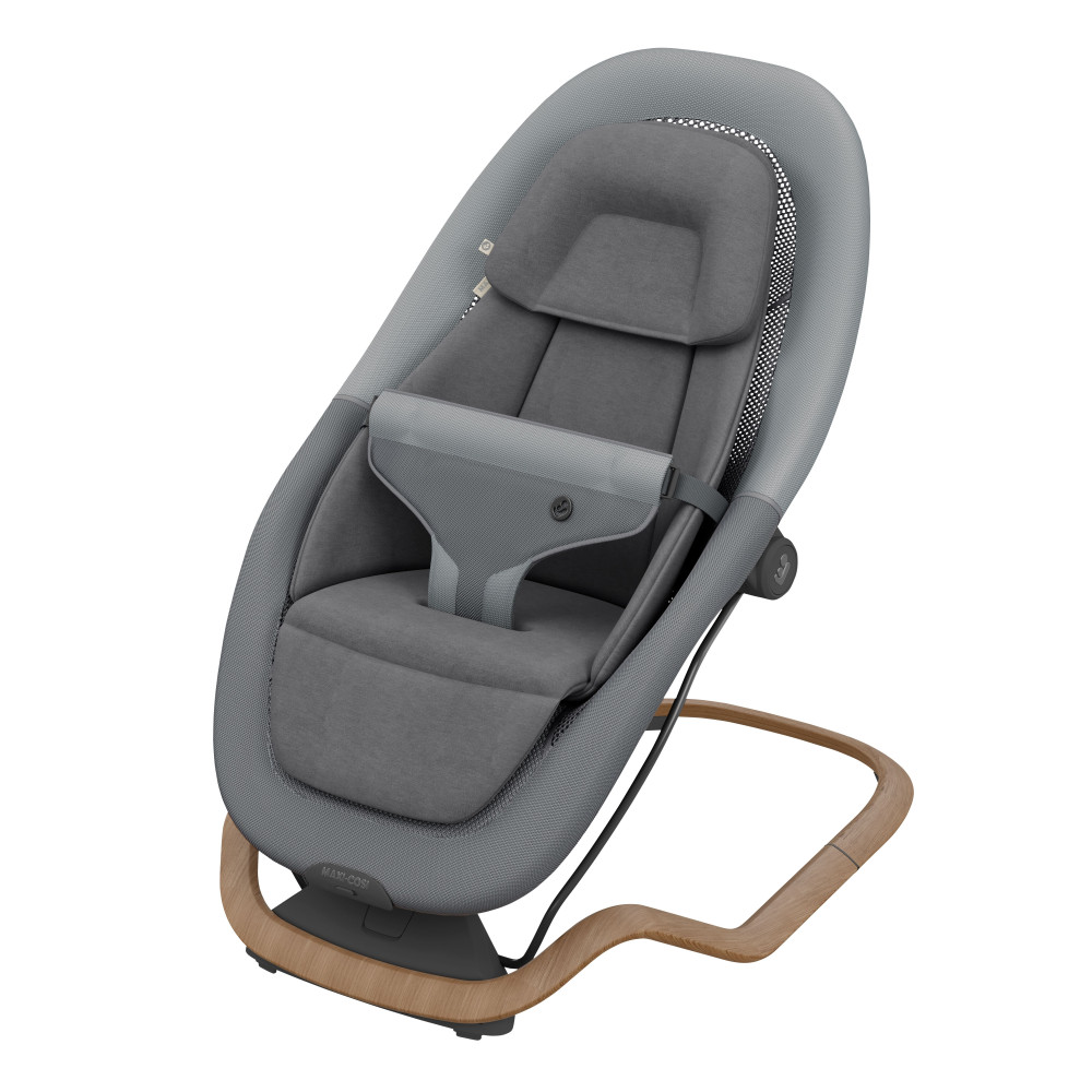 Maxi-Cosi Dove Pro - лёгкое и компактное кресло-качалка для новорождённого с игрушками • Elegance Graphite
