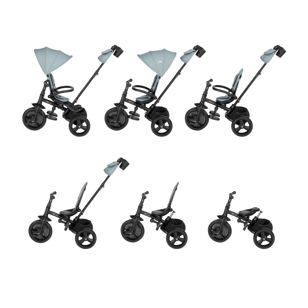 Bebe Confort Windy - дитячий триколісний велосипед, батьківська ручка, кошик • Mineral Blue (1144082210)