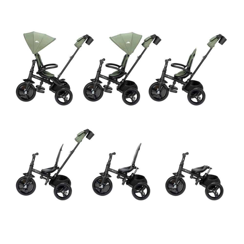 Bebe Confort Windy - дитячий триколісний велосипед, батьківська ручка, кошик • Mineral Green (1144116210)