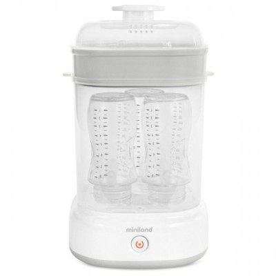 Miniland Mini Steamy - стерилизатор на 5 бутылочек, в комплекте щипцы и мерный стакан, сохраняет стерильность содержимого в течение 24 часов, автоматически отключается • White Miniland Mini Steamy - стерилизатор на 5 бутылочек, в комплекте щипцы и мерный стакан, сохраняет стерильность содержимого в течение 24 часов, автоматически отключается • White