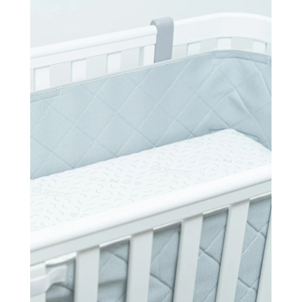 Sonto Sleepset - дышащие бортики для кроватки 120х60 см с закруглёнными краями, безопасные материалы • Серый