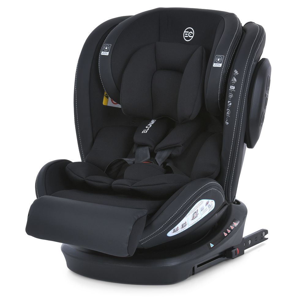 El Camino Evolution 2 ME 1045 - дитяче автокрісло (0 – 12 років / 0 – 36 кг) з функцією повороту 360 по ходу та проти напрямку руху, кріплення Isofix • Moon Black