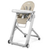 Peg Perego Siesta Follow Me - стілець для годування, шезлонг для новонароджених (регулювання по висоті, нахил спинки), чохол з екошкіри, 4 колеса, компактне складання • Astral
