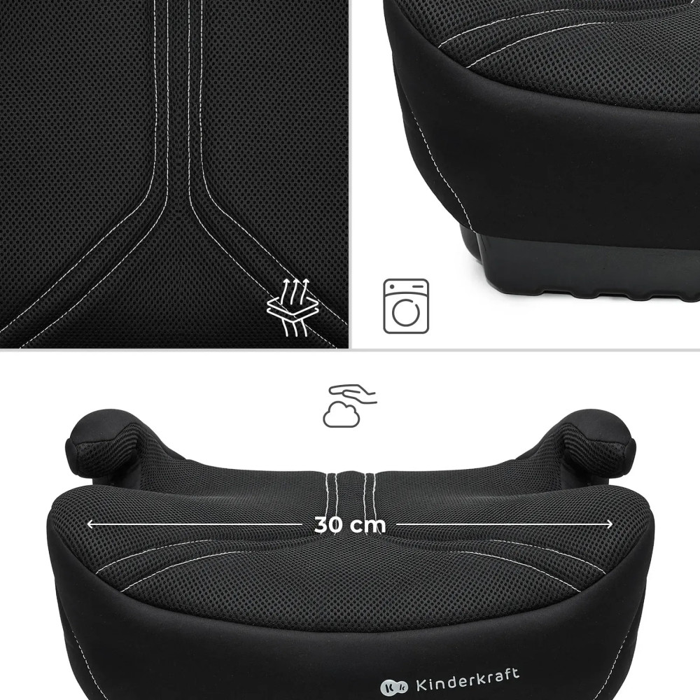 Kinderkraft i-Boost 2 Pro - автокресло-бустер для детей (от 6 до 12 лет / 125 - 150 см) • Black (KCIBOO02BLKPR00)