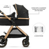 Kinderkraft Esme Pro - універсальна коляска 3 в 1 для подорожей, великі колеса, автокрісло Mink Pro 2 i-Size • Pure Black (KSESME00BLK300N)