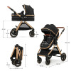 Kinderkraft Esme Pro - універсальна коляска 3 в 1 для подорожей, великі колеса, автокрісло Mink Pro 2 i-Size • Pure Black (KSESME00BLK300N)