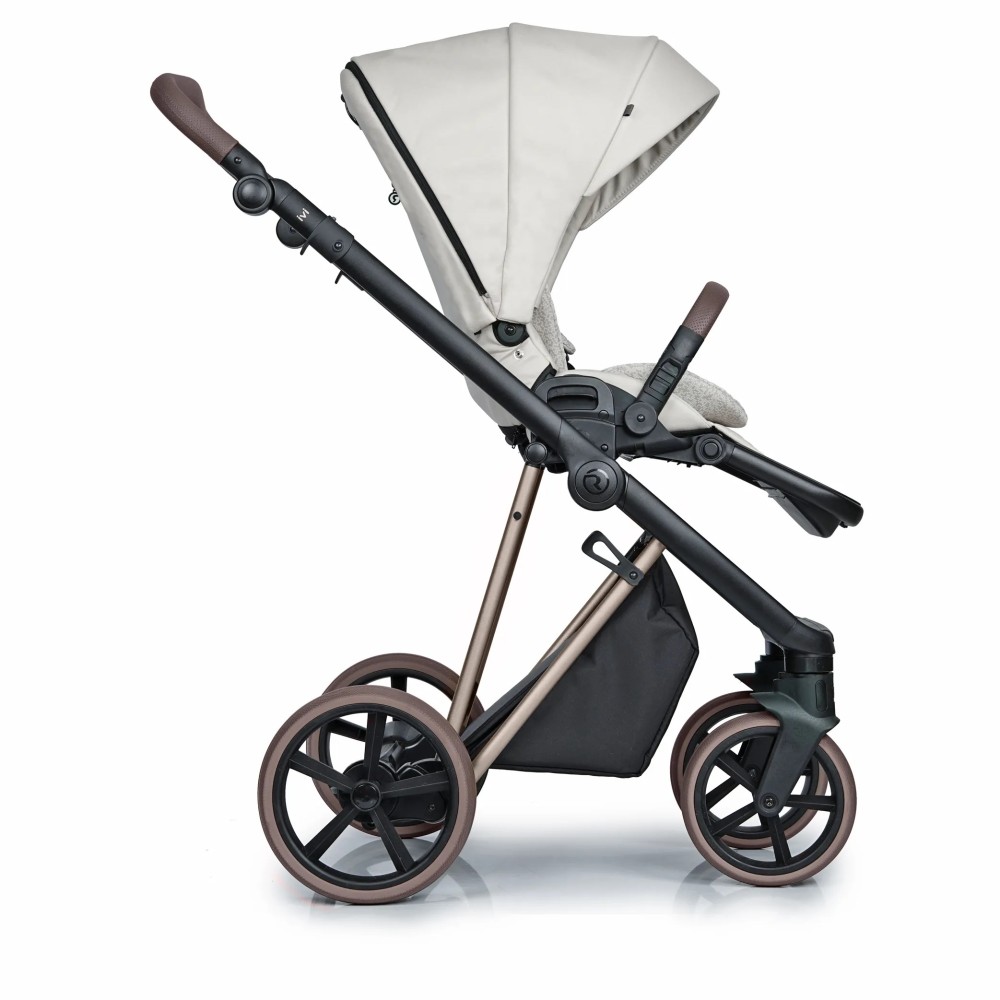 Roan Ivi 2.0 - дитяча коляска 2в1, візок преміум Alcantara Vintage Collection, матрац Air Zone 3D, м'яка амортизація, сонцезахисний козирок у комплекті • Butter Cream Alcantara (R-IEVC-BC)