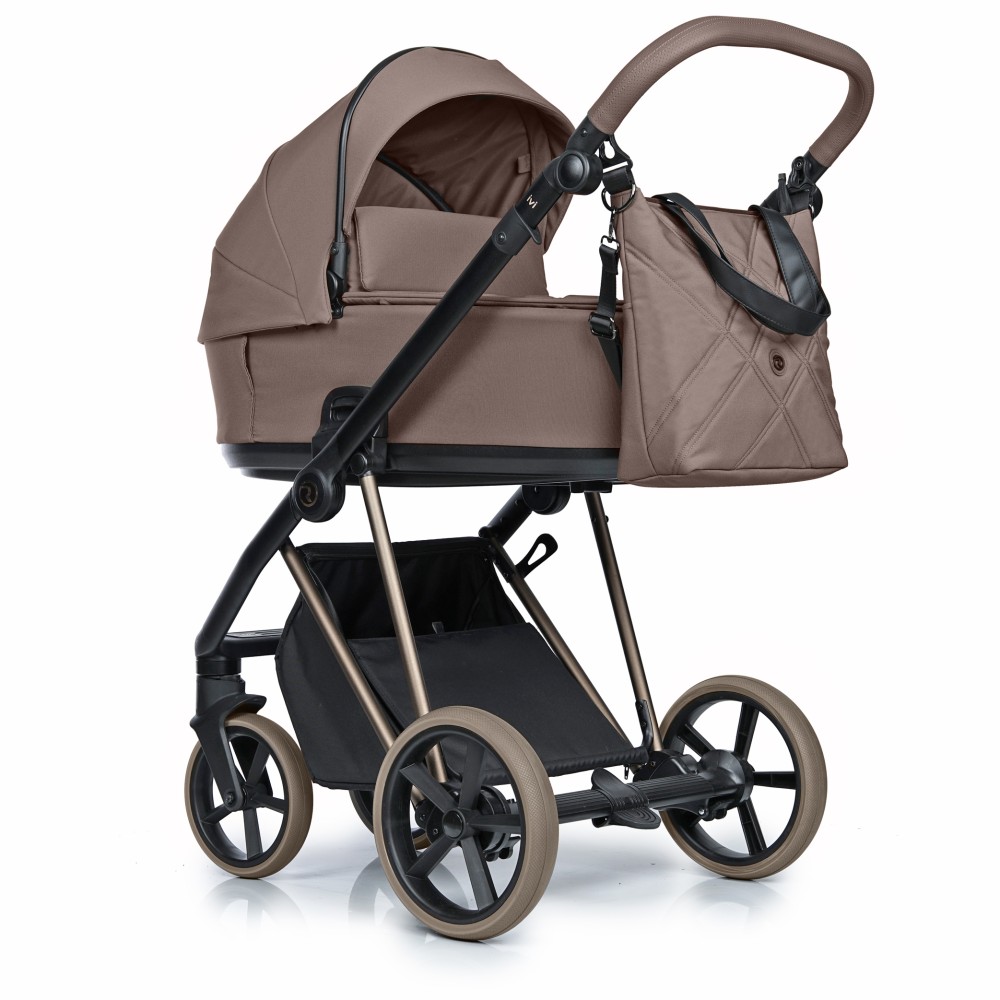 Roan Ivi 2.0 - дитяча коляска 2в1, візок преміум Vintage Collection, матрац Air Zone 3D, м'яка амортизація, сонцезахисний козирок у комплекті • Mocha Mousse Vintage (R-IVC-MM)