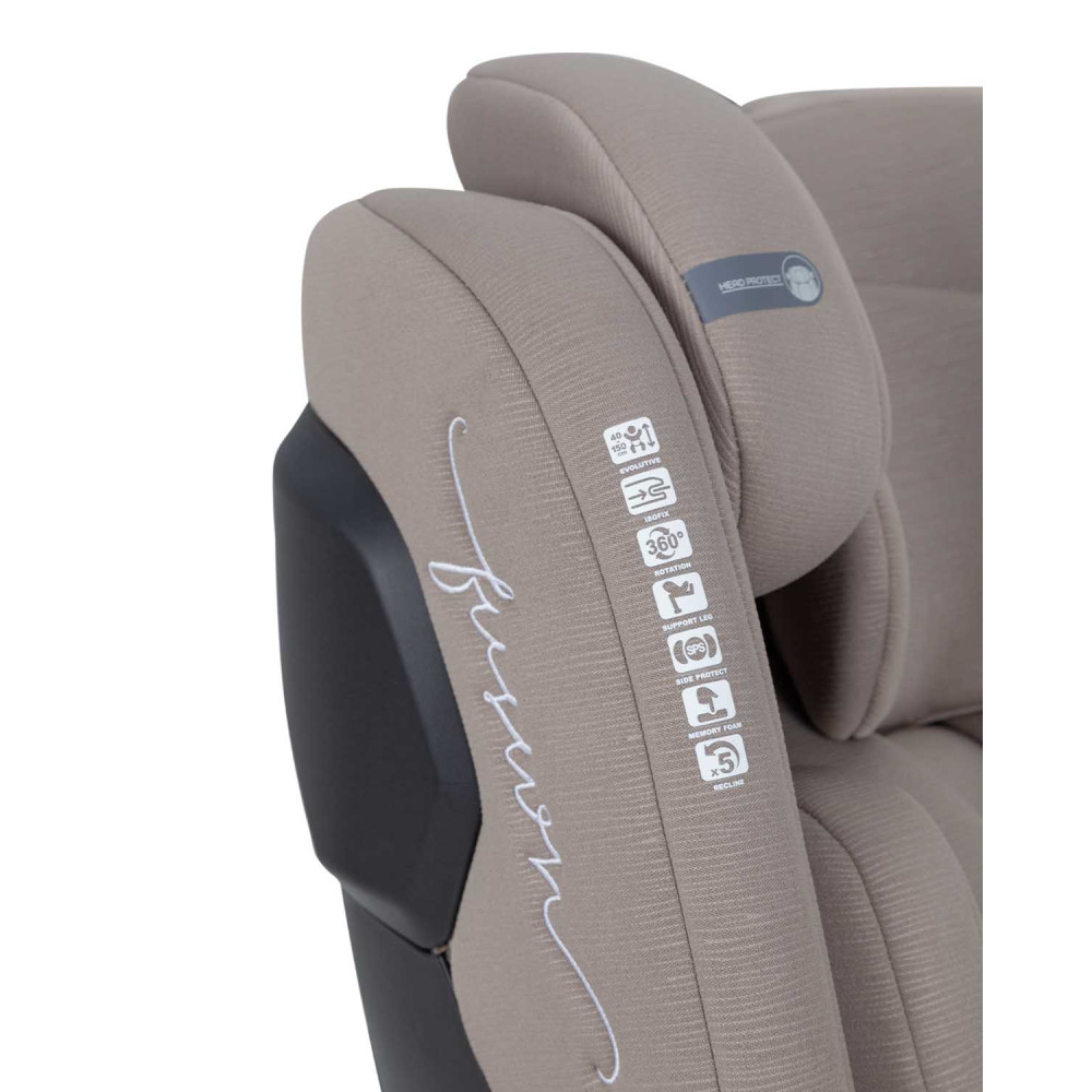 Carrello Meteorit F CRL-15101 - детское автокресло i-Size (0 – 12 лет / 40 – 150 см) с функцией поворота 360 по ходу и против направления движения, боковая защита, крепление Isofix • Sandstone Beige