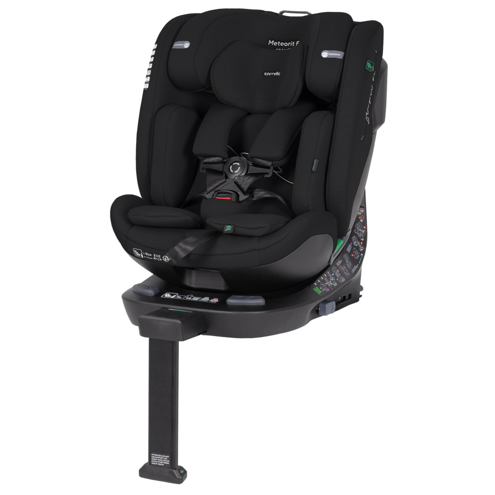Carrello Meteorit F CRL-15101 - детское автокресло i-Size (0 – 12 лет / 40 – 150 см) с функцией поворота 360 по ходу и против направления движения, боковая защита, крепление Isofix • Midnight Black