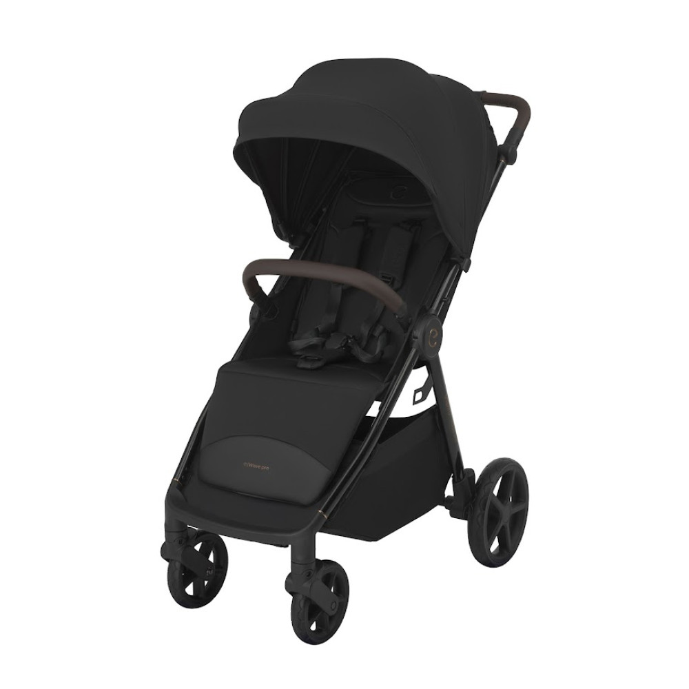 Espiro Wave Pro 2025 - прогулянкова коляска, всесезонний візок з великими колесами • Classic Black