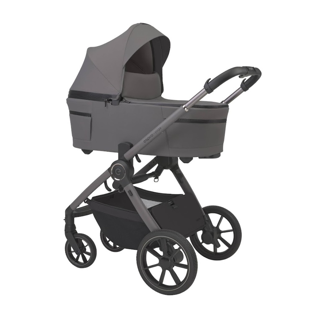 Espiro Yoga - детская коляска 2 в 1, всесезонная коляска, тройная вентиляция люльки, генератор белого шума • 217 Gray Zen