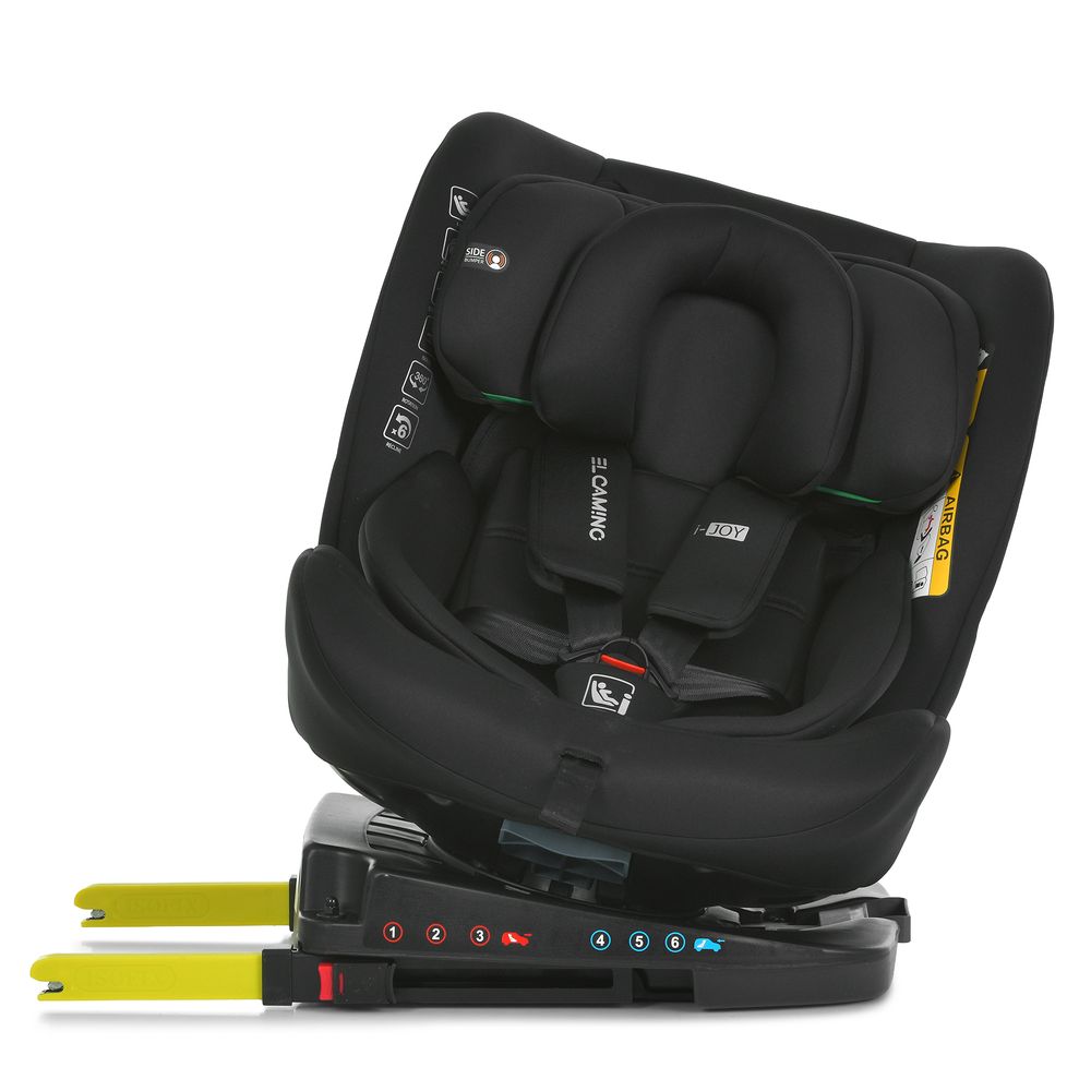 El Camino i-Joy ME 1205 - дитяче автокрісло (0 – 12 років /40 - 150 см /0 – 36 кг) з функцією повороту 360, кріплення ISOFIX та Top Tether (якірний ремінь) • Black