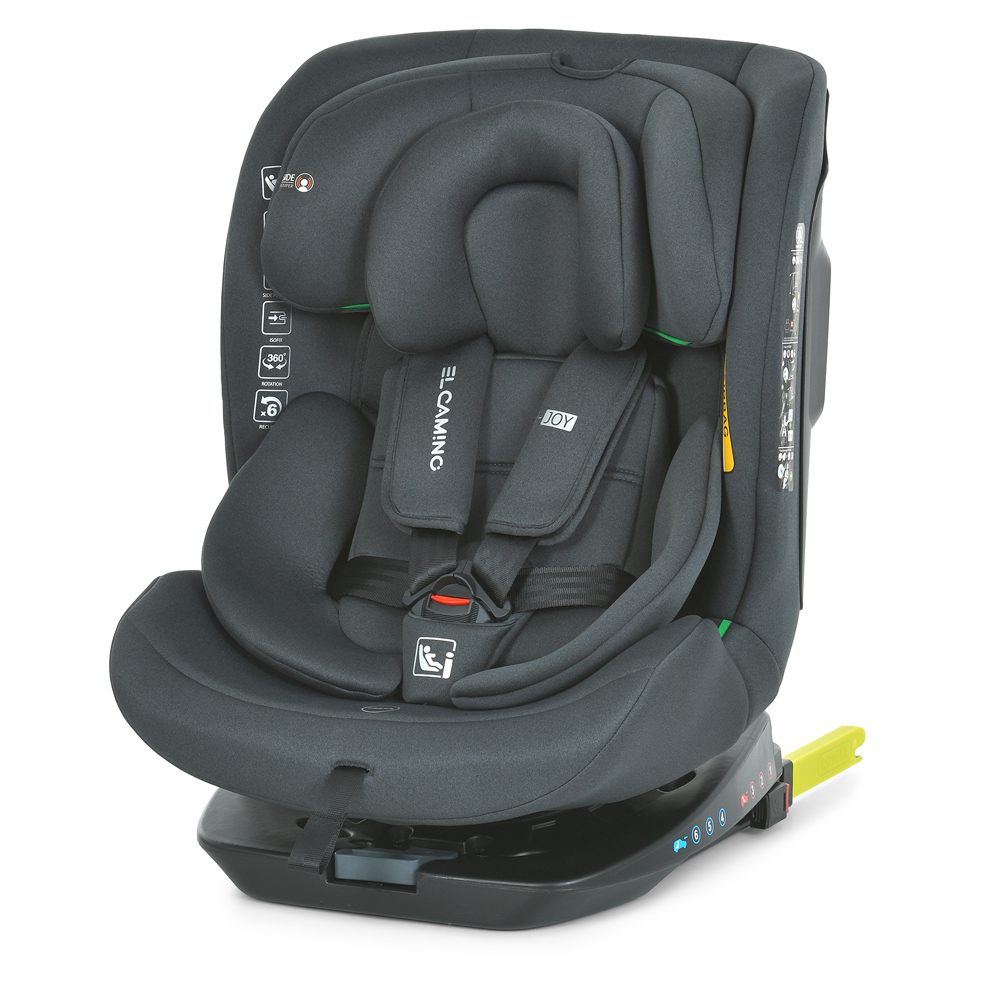 El Camino i-Joy ME 1205 - дитяче автокрісло (0 – 12 років /40 - 150 см /0 – 36 кг) з функцією повороту 360, кріплення ISOFIX та Top Tether (якірний ремінь) • Antracite