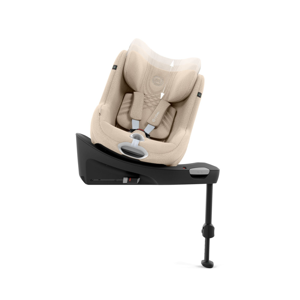 Cybex Sirona Ti - автокресло для ребенка (0 – 4 года / 40 – 105 см) с функцией поворота на 360 градусов, с креплением ISOFIX + опорная ножка, раздвижной козырек, ткань 3D–Mesh • Cozy Beige Plus