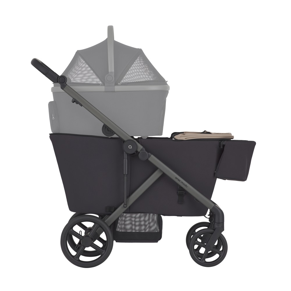 Anex Modu Wagon - дитячий візок-вагон із рамою для двох дітей (у комплекті: два капюшони, кошик для візка та столик) • Shea