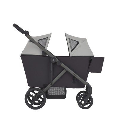Anex Modu Wagon - дитячий візок-вагон із рамою для двох дітей (у комплекті: два капюшони, кошик для візка та столик) • Haze