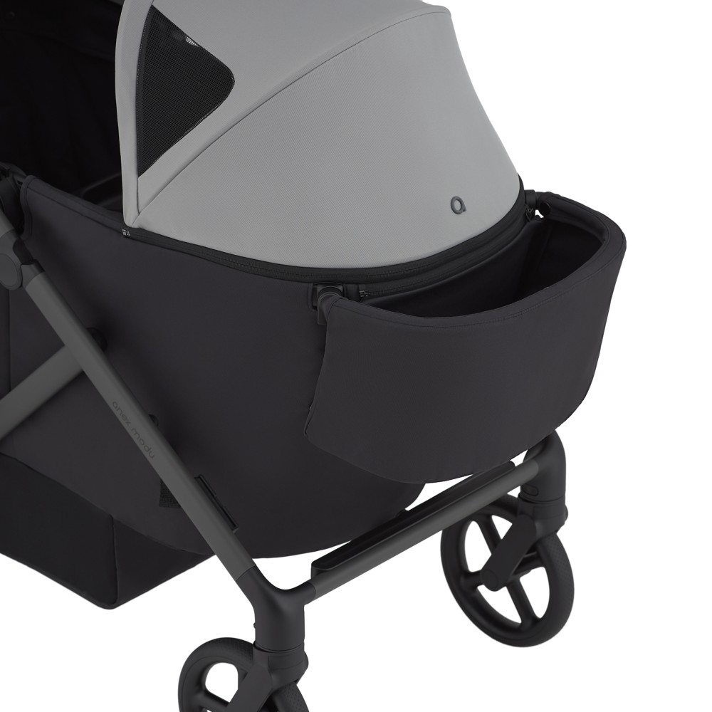 Anex Modu Wagon - дитячий візок-вагон із рамою для двох дітей (у комплекті: два капюшони, кошик для візка та столик) • Haze