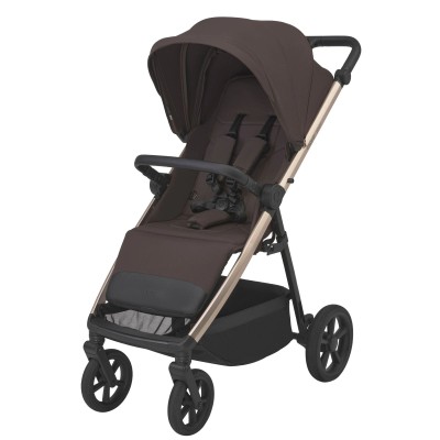 Espiro Pearl - прогулянкова коляска з великими колесами, всесезонний візок, ручка регулюється по висоті, просторе сидіння, зручне складання однією рукою • 108 Brown Pearl