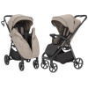 Carrello Bravo Lite CRL-5529 - прогулянкова коляска з підсвіткою, всесезонний візок, телескопічне регулювання ручки, великі колеса, захист від сповзання, зручно складається • Fortune Beige