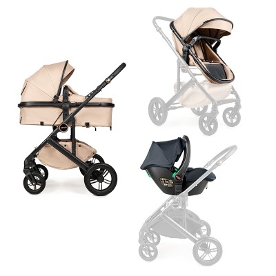 Ninos Ave - дитяча коляска 3в1 з автокріслом для немовляти, візок-трансформер від народження • Light Beige