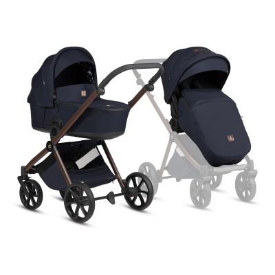 Tutis Mio 3 Plus - легкая детская коляска 2в1 (люлька с термовставкой, двухсторонний матрас лето–зима, чехол из бамбукового волокна, иллюстрации внутри капюшона, большие колеса) • LIMITED EDITION Midnight Swallow