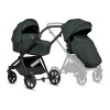 Tutis Mio 3 Plus - легкая детская коляска 2в1 (люлька с термовставкой, двухсторонний матрас лето–зима, чехол из бамбукового волокна, иллюстрации внутри капюшона, большие колеса) • ESSENTIAL Pasific Green