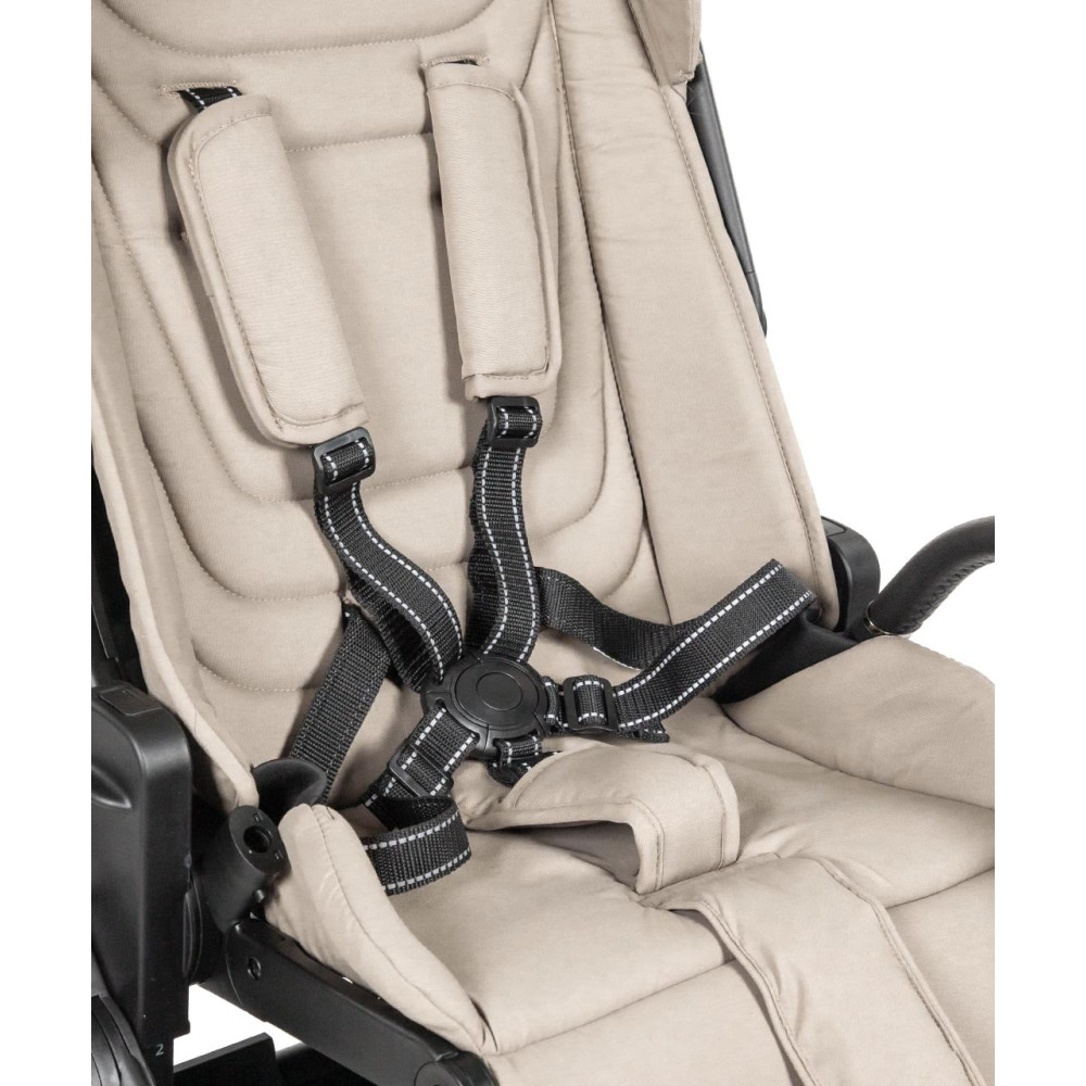 Carrello Epica 2026 CRL-8510 - детская коляска 2 в 1, реверсивный прогулочный блок, большие резиновые колёса, сумка-пеленатор • Аlmond Beige
