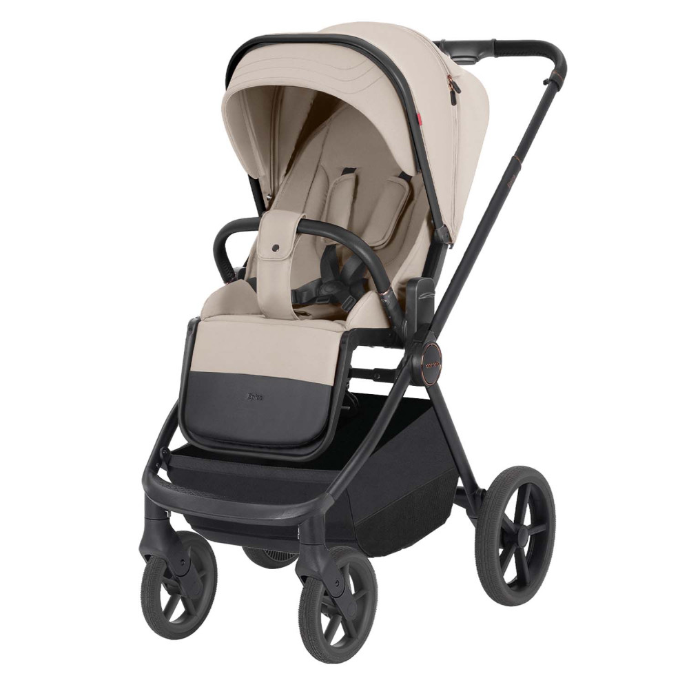 Carrello Epica 2026 CRL-8510 - детская коляска 2 в 1, реверсивный прогулочный блок, большие резиновые колёса, сумка-пеленатор • Аlmond Beige