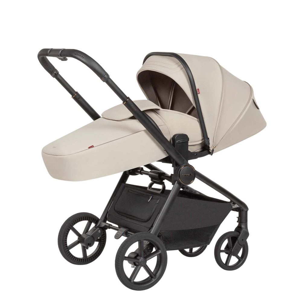 Carrello Epica 2026 CRL-8510 - детская коляска 2 в 1, реверсивный прогулочный блок, большие резиновые колёса, сумка-пеленатор • Аlmond Beige