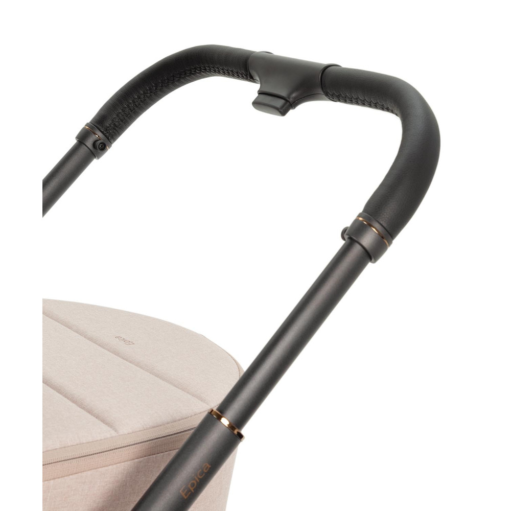 Carrello Epica 2026 CRL-8510 - детская коляска 2 в 1, реверсивный прогулочный блок, большие резиновые колёса, сумка-пеленатор • Аlmond Beige