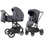 Carrello Alfa CRL-6522 - легкая детская коляска 2в1 с регулировкой высоты люльки и прогулочного сиденья (телескопическая ручка) • Fashion Grey