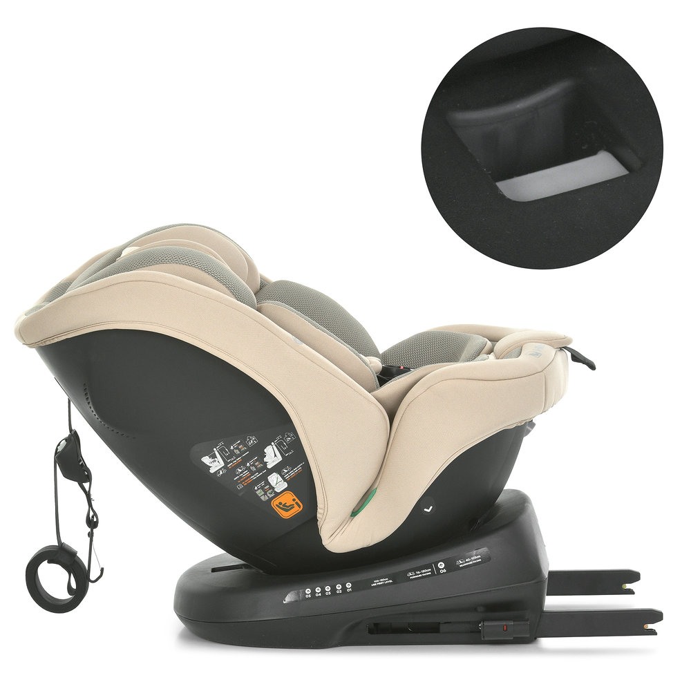 El Camino i-Rise ME 1207 - дитяче автокрісло (0 – 12 років /40 - 150 см) з функцією повороту 360, кріплення ISOFIX • Beige El Camino i-Rise ME 1207 - дитяче автокрісло (0 – 12 років /40 - 150 см) з функцією повороту 360, кріплення ISOFIX • Beige