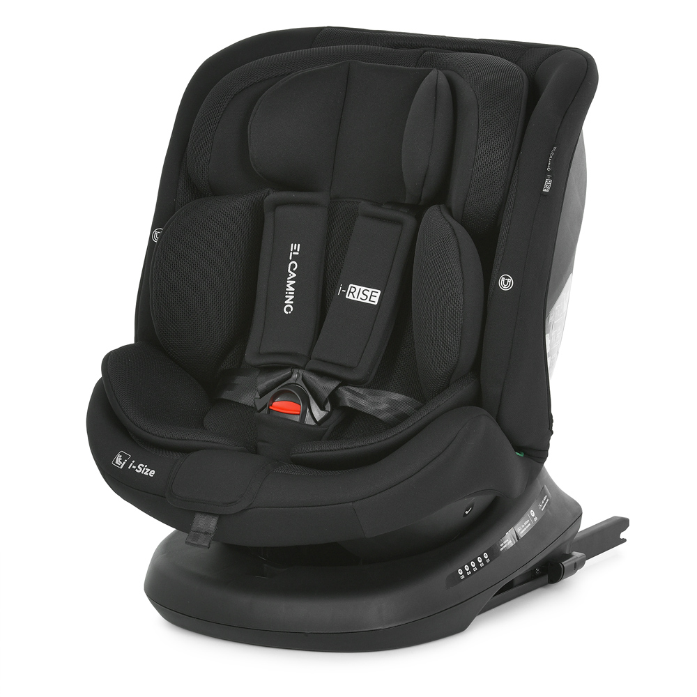El Camino i-Rise ME 1207 - дитяче автокрісло (0 – 12 років /40 - 150 см) з функцією повороту 360, кріплення ISOFIX • Black
