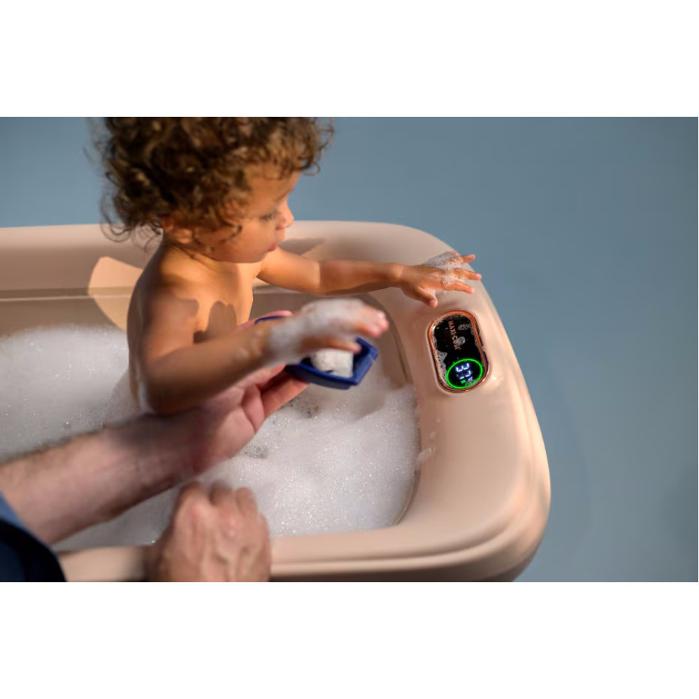 Maxi-Cosi Indigo Plus - дитяча ванночка з інтегрованим цифровим термометром, вкладка для новонародженого QuickDry (0 - 4років) • Muted Terra
