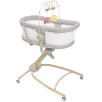 Chicco Baby Hug Armonia 4в1 - детская кроватка, шезлонг для новорожденных, стульчик для кормления, первый стул малыша (0 - 3 года), колеса с тормозами, съемная дуга с игрушками-подвесками • Scandinavian (87157.61)