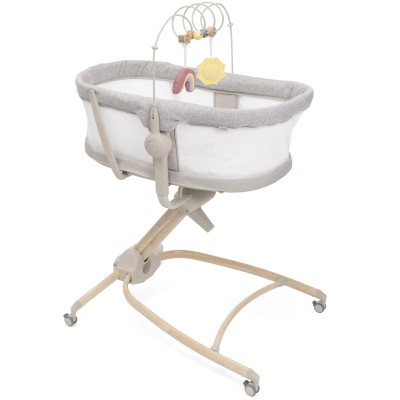 Chicco Baby Hug Armonia 4в1 - детская кроватка, шезлонг для новорожденных, стульчик для кормления, первый стул малыша (0 - 3 года), колеса с тормозами, съемная дуга с игрушками-подвесками • Scandinavian (87157.61)