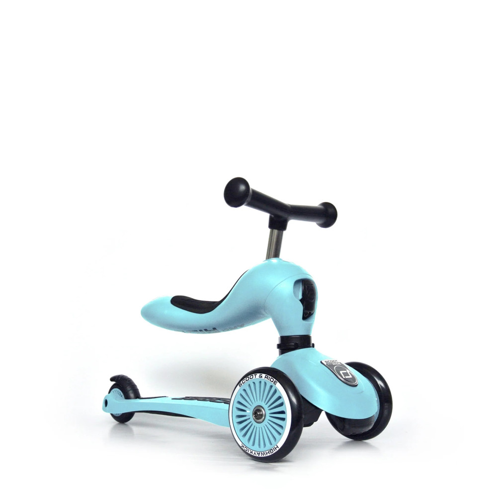 Scoot&Ride Highwaykick 1 - дитячий самокат-біговел 2в1 (1-5 років / 82–118 см), триколісний, регульоване сидіння • Blueberry (SR-160629-BLUEBERRY)