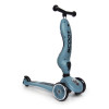 Scoot&Ride Highwaykick 1 - дитячий самокат-біговел 2в1 (1-5 років / 82–118 см), триколісний, регульоване сидіння • Steel (SR-160629-STEEL)